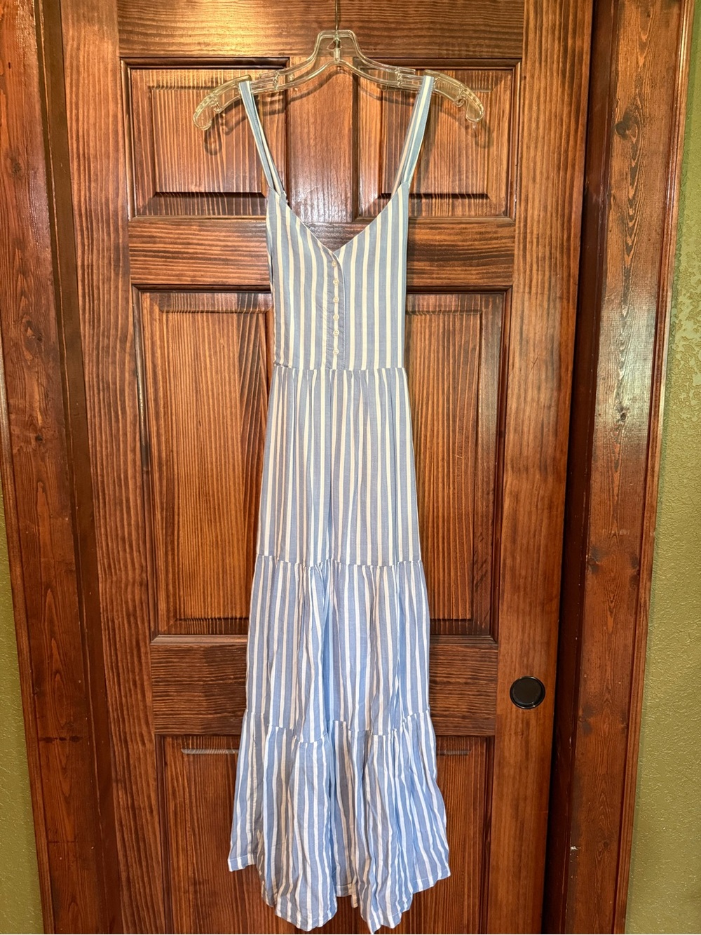Old Navy Blue and White Striped Maxi Sundress